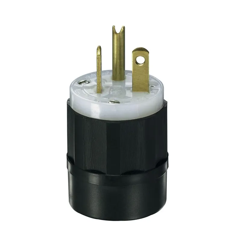 20 Amp 250-volt Straight Blade Grounding Plug - Model 5466-c, Black/white
