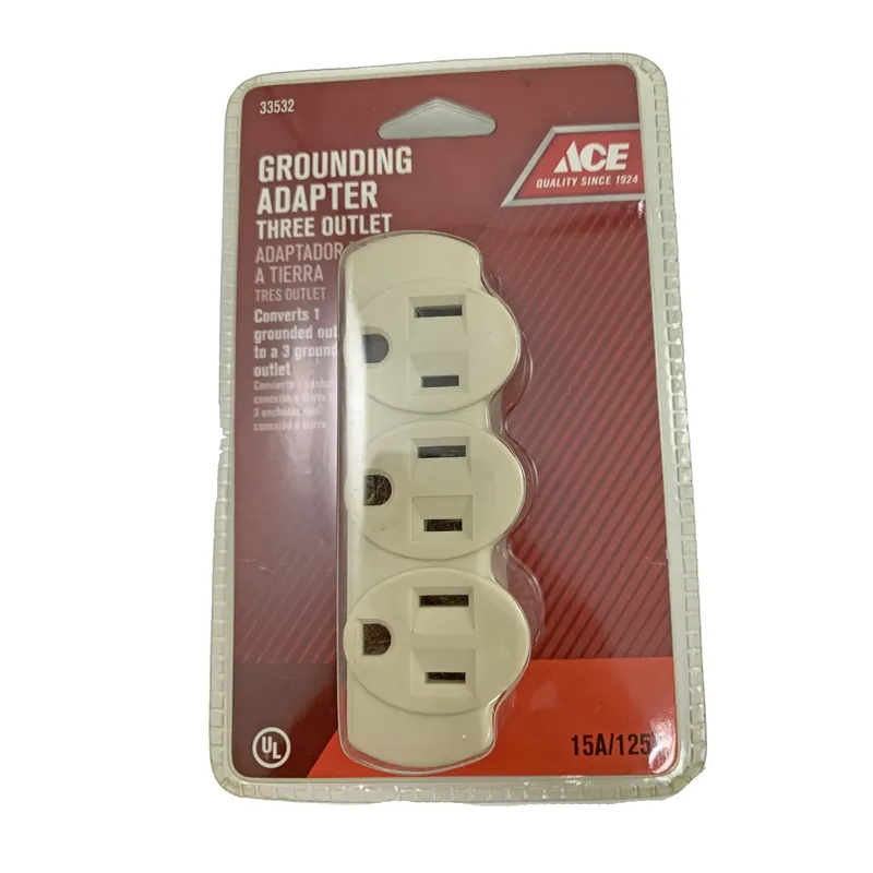 Ace Grounded 3 Outlets Triple Outlet Adapter 1 Pk