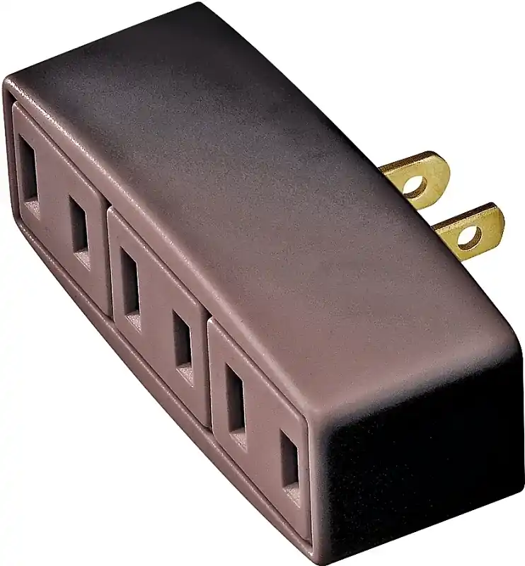 Cooper Wiring 1747B-BOX 3 Outlet 2 Wire Tap-Adapter - Brown