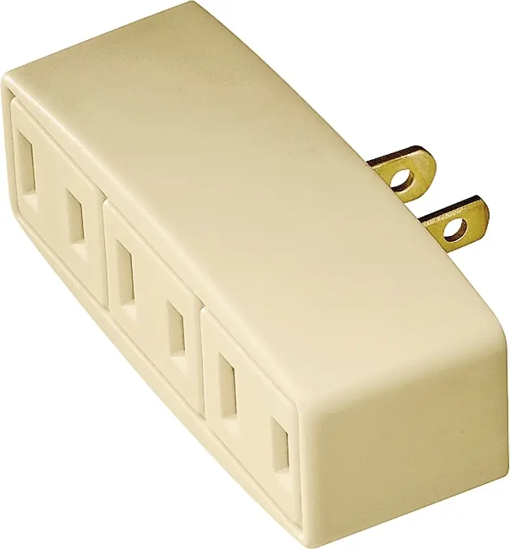 Cooper Wiring 1747V-BOX 3 Outlet 2 Wire Tap-Adapter - Ivory