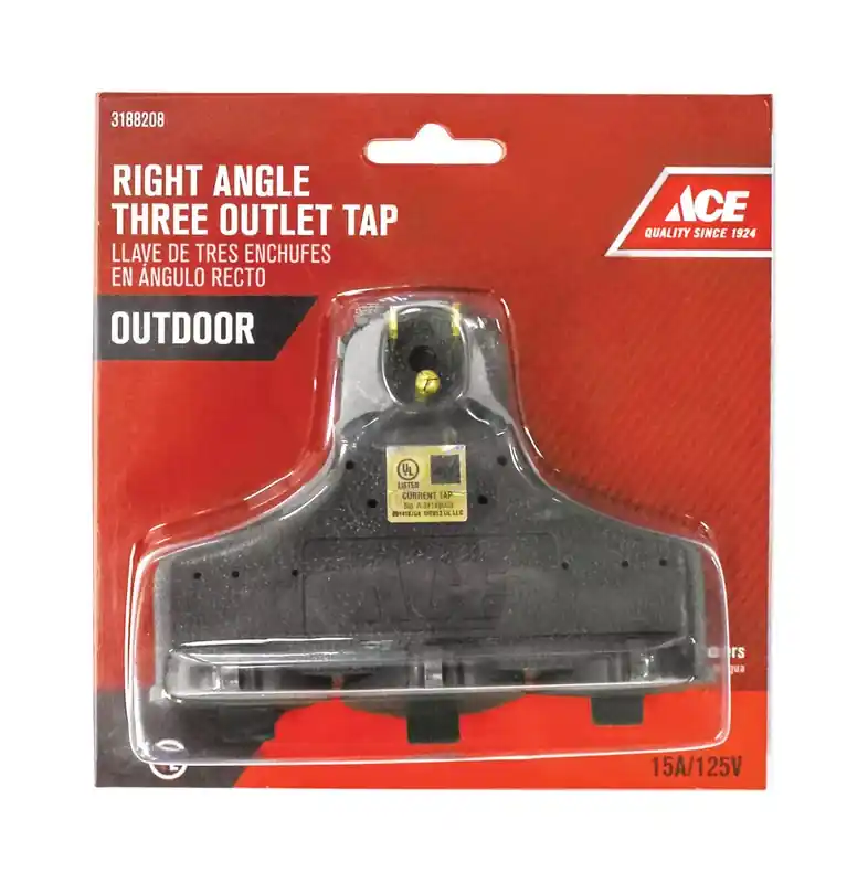 Ace Grounded 3 Outlets Triple Outlet Adapter Surge Protection 1 Pk