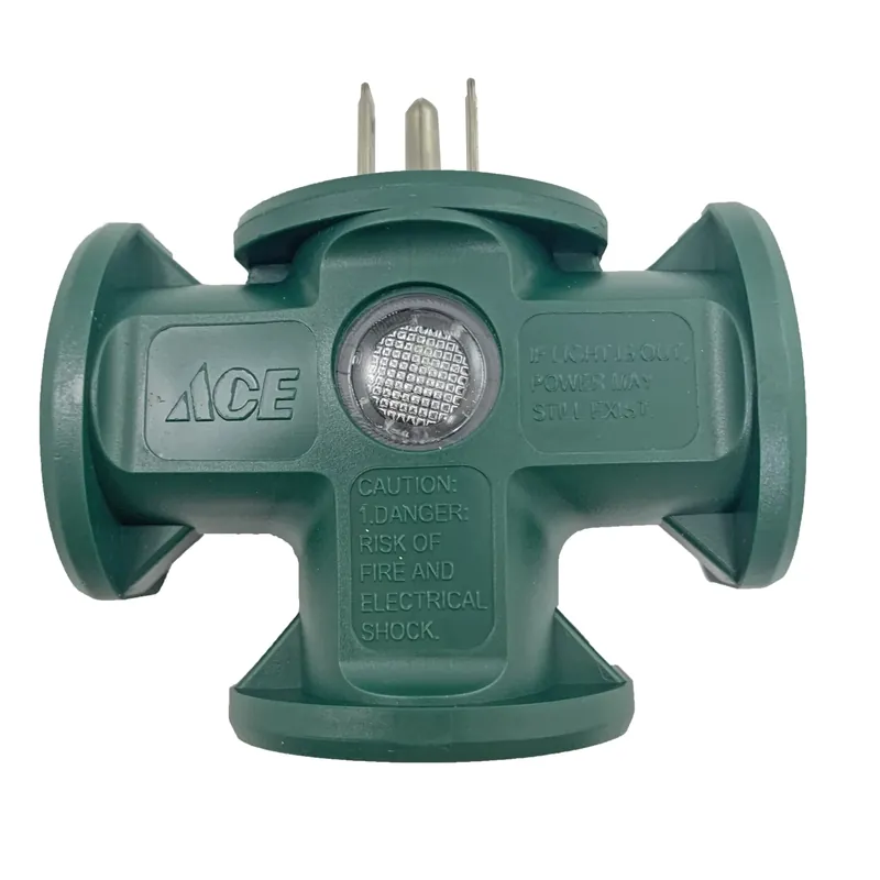 Ace Grounded 3 Outlets Triple Outlet Adapter 1 Pk