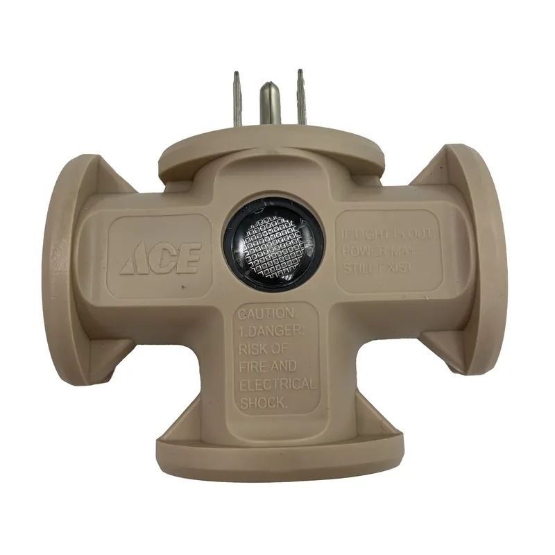 Ace Grounded 3 Outlets Triple Outlet Adapter 1 Pk