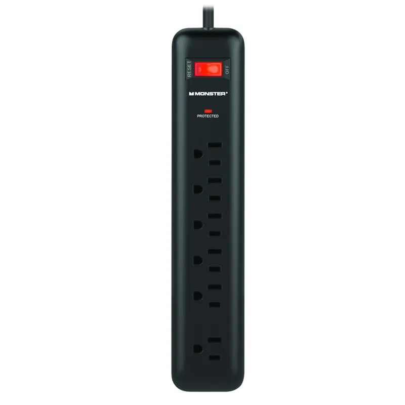 Just Power It Up 4 Ft. 6 Outlets Surge Protector Power Strip Black 1080 Joules