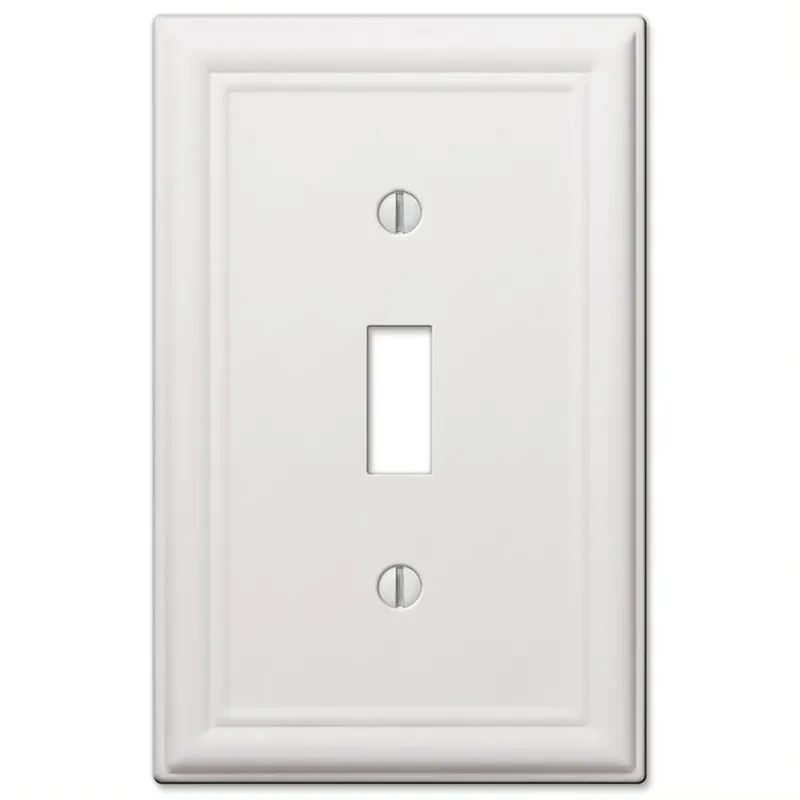 Amerelle Chelsea White 1 Gang Stamped Steel Toggle Wall Plate 1 Pk