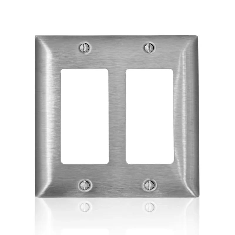 Leviton C-Series Stainless Steel 2 Gang Metal Decorator Wall Plate 1 Pk