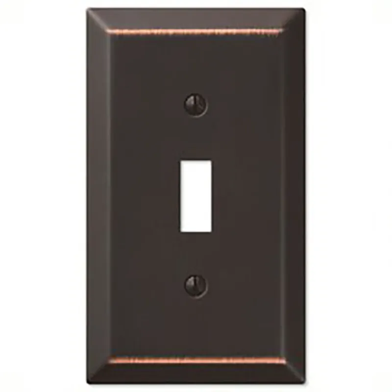 Amerelle Century Aged Bronze 1 Gang Stamped Steel Toggle Wall Plate 1 Pk