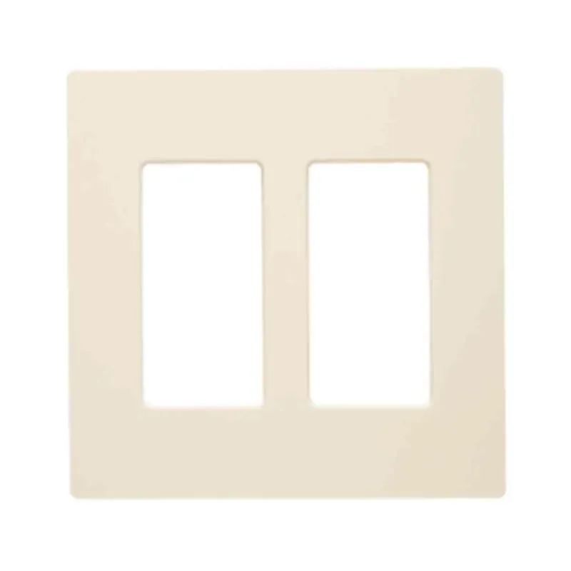 Claro 2 Gang Decorator Wallplate In Light Almond For Standard Switches