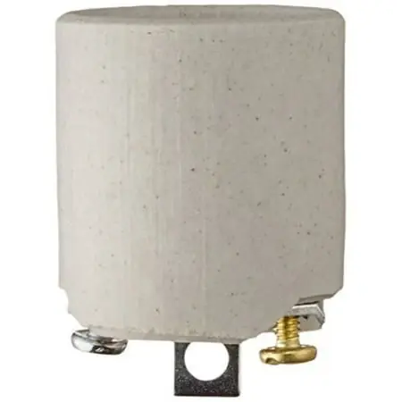 3152-f Medium Base Keyless Unglazed Porcelain Lampholder - White