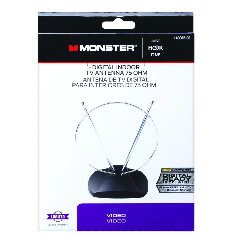 Monster Just Hook It Up Indoor FM/HDTV/UHF/VHF Antenna 1 Pk