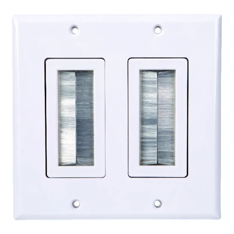 Monster Just Hook It Up White 2 Gang Plastic Home Theater Brush Wall Plate 1 Pk