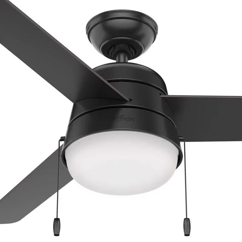 Aker 52 In. Matte Black Led Ceiling Fan For Indoor And Outdoor Use