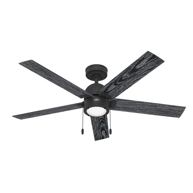 Hunter 52‑Inch Matte Black LED Ceiling Fan – Modern Indoor Airflow