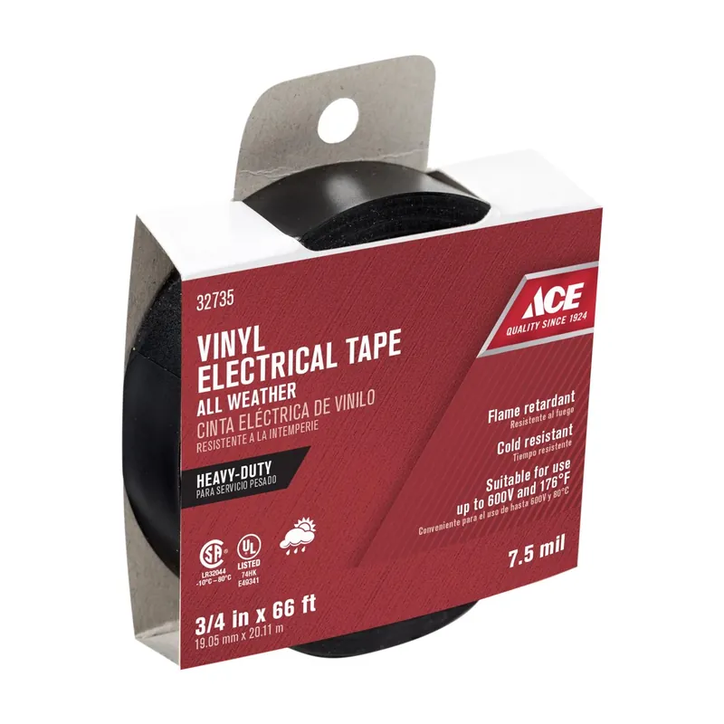 3/4 In. W X 66 Ft. L Black Vinyl Electrical Tape For Electrical Projects