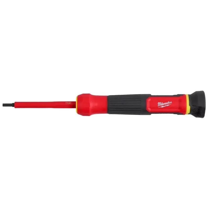 Milwaukee Red Multi‑Bit Screwdriver – Compact Steel Tool With Polypropylene Grip