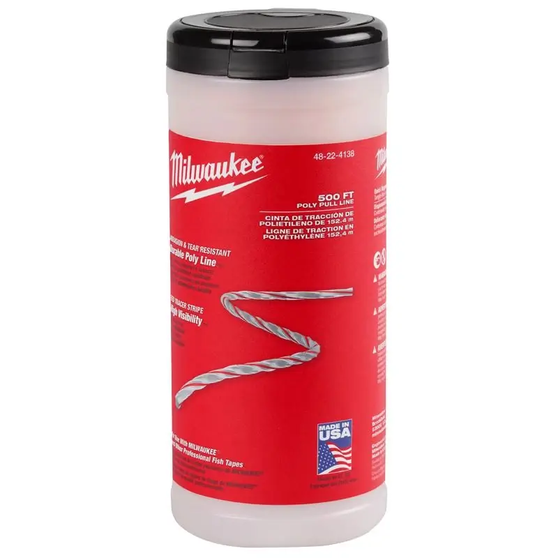 Milwaukee 500 Ft. Polypropylene Pull Line With High Visibility Red Stripe