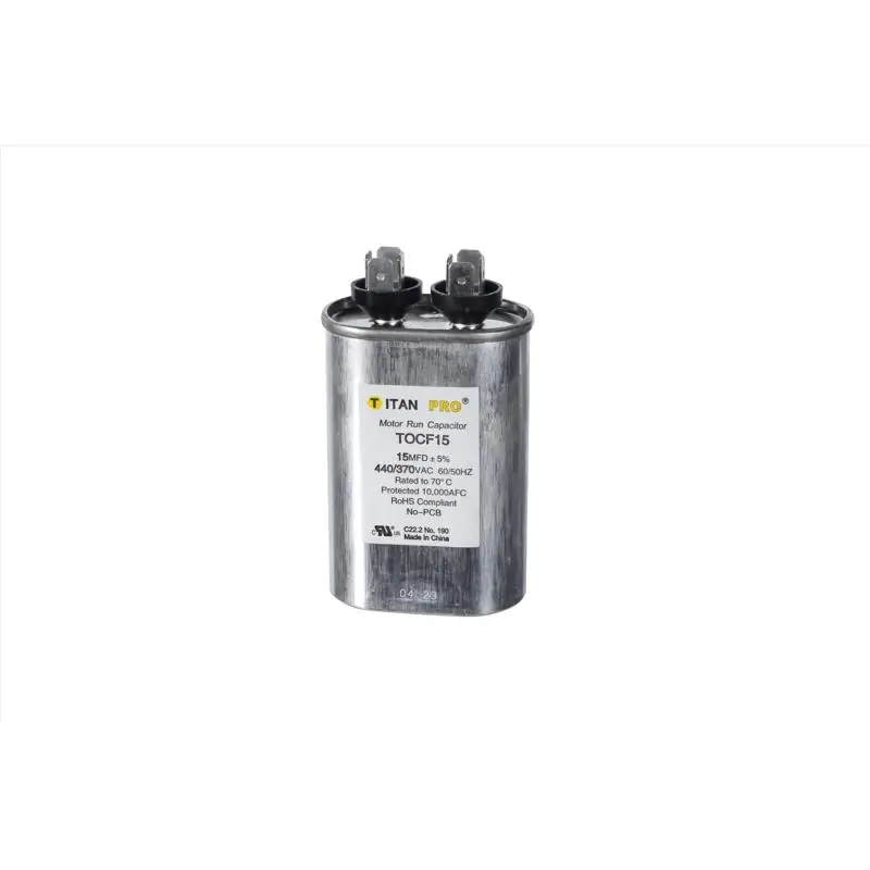 15 Mfd 440 Volt Oval Run Capacitor For Electrical Applications