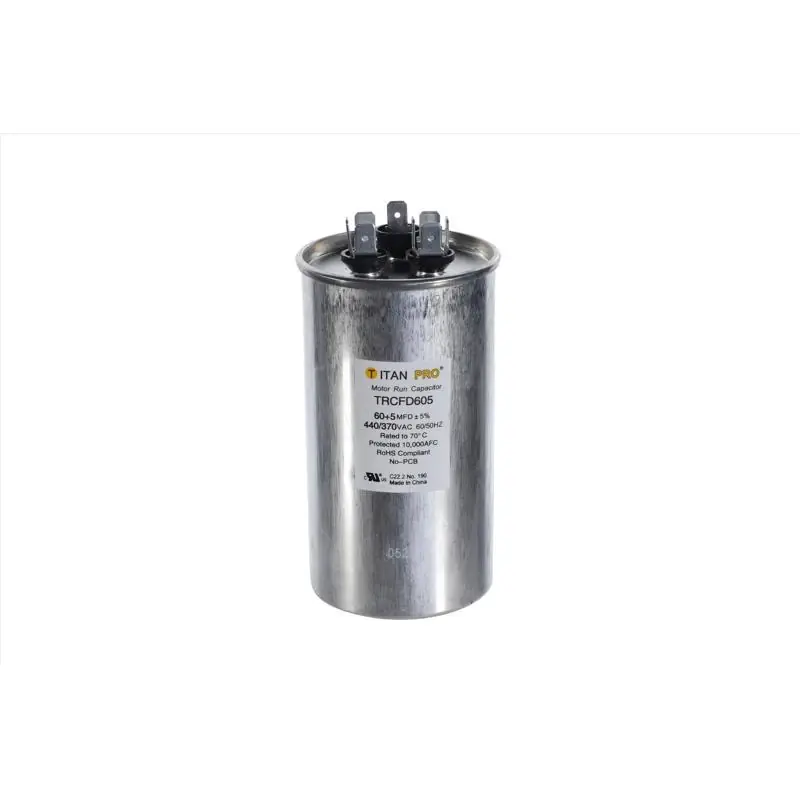 60+5 Mfd 440 Volt Round Run Capacitor For Electrical Applications