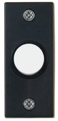 Wired Door Chime Push-button With Black Rim, Rectangular Housing, 8-24 V, Model Dh1824