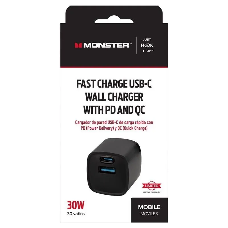 Monster Just Hook It Up Dual USB Wall Charger – 2‑Port Fast Charger