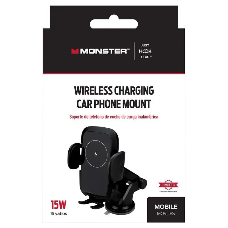 Monster Just Hook It Up Wireless Universal Car Phone Mount – Black