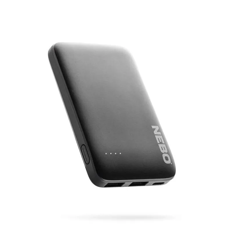 NEBO 5000 mAh Portable Power Bank – Compact Black External Charger