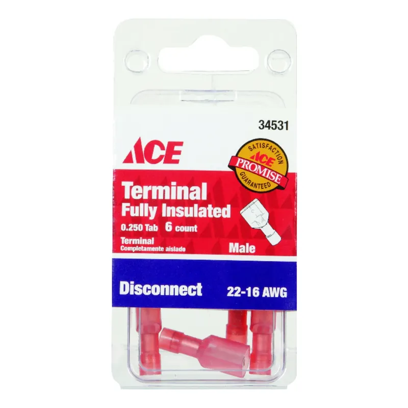 Ace 22-16 AWG Insulated Wire 6 Pk 22-16 AWG Male Disconnect