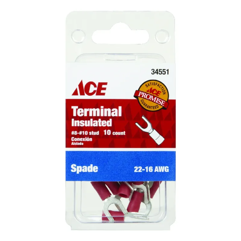 Ace Insulated Wire Spade Terminal 10 Pk