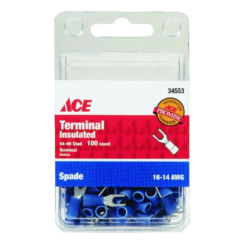 Ace Insulated Wire Spade Terminal 100 Pk