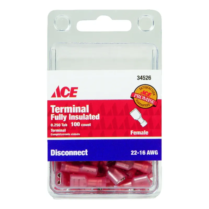 Ace 22-16 AWG Insulated Wire Female Disconnect 100 Pk
