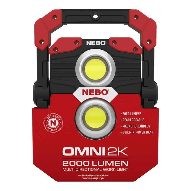 Omni Rechargeable Work Light, Omni-Directional, 2,000 Lumens