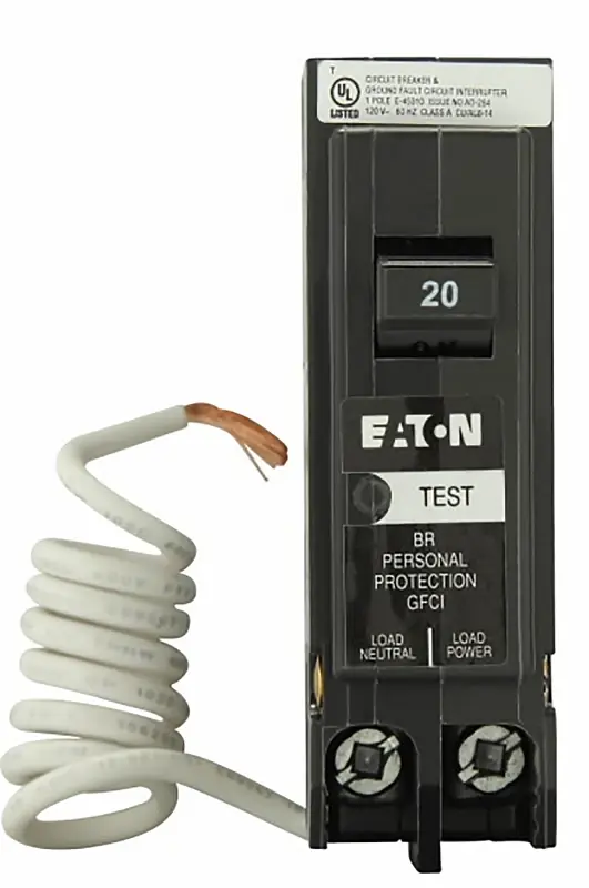 Cutler-Hammer 7343114 20A 10KAIC 1-Pole 5MA Ground Fault Circuit Interrupter Breaker