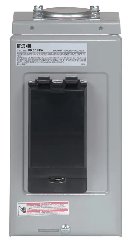Self-Testing GFI Breaker, Type BR, 2-Pole, 50-Amp