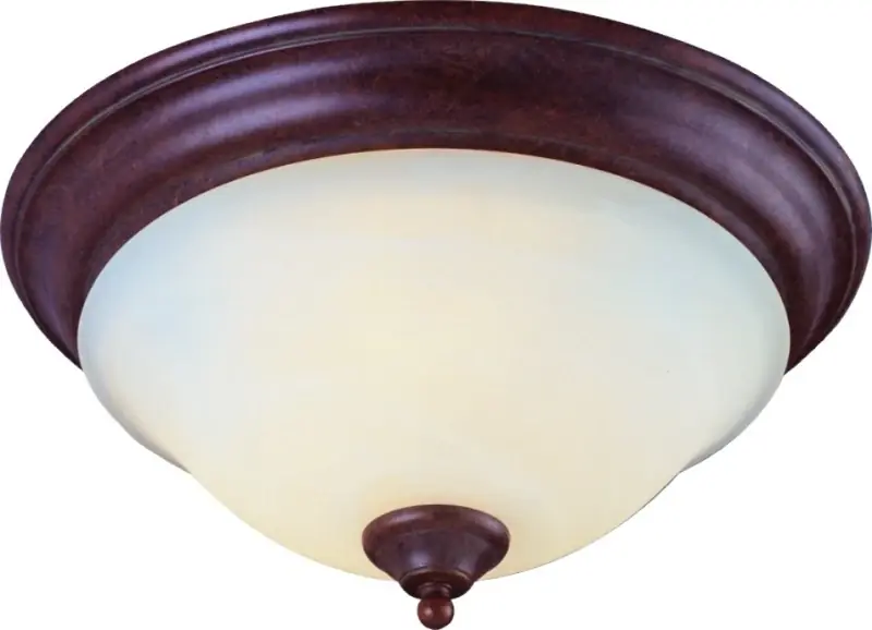 Brt-ate1013-rb 3 Light Alabaster Flush Mount Ceiling Fixture Rustic Brown