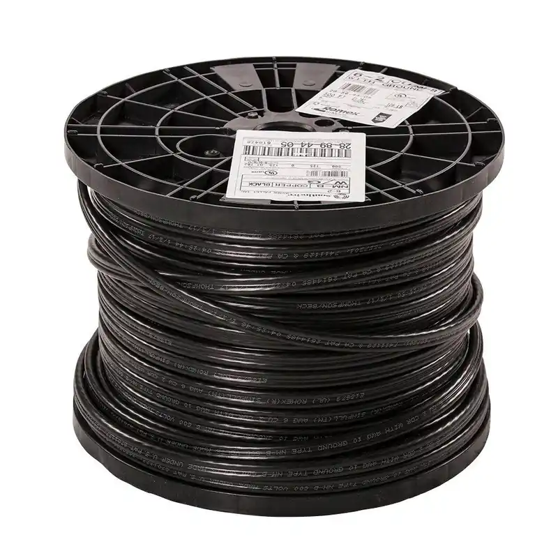 500 Ft. 6/2 Solid Black Nmw/g Electrical Wire - Ul Listed
