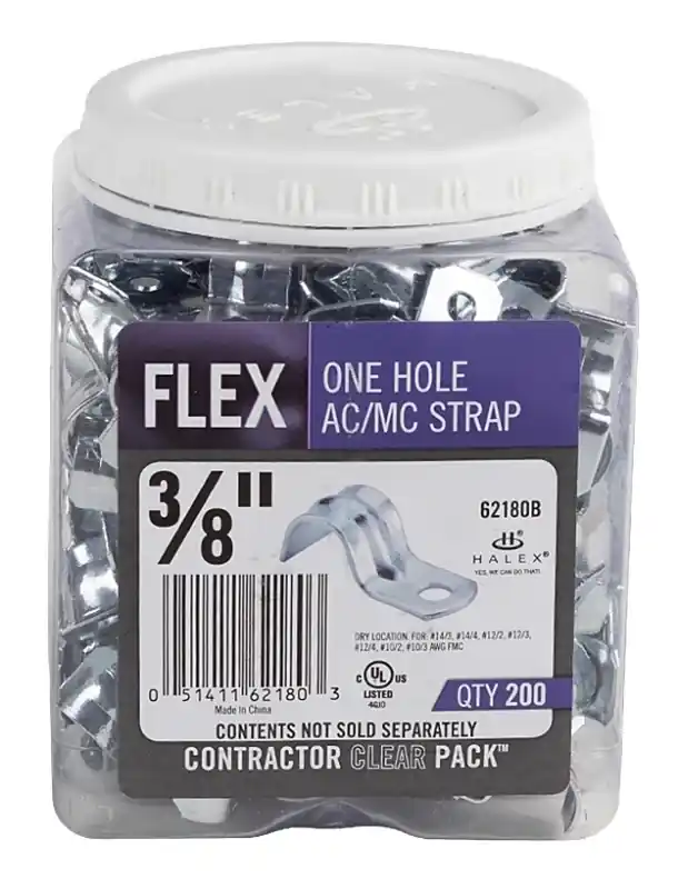 3/8 In. Flexible Metal Conduit (FMC) 1-Hole Straps (200-Pack)