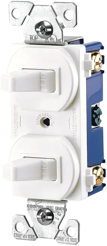 Commercial Grade 15 Amp 2-toggle Switch With Grounding Terminal, White