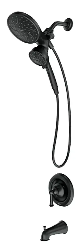 Brecklyn Matte Black Tub And Shower Faucet Model 82611bl