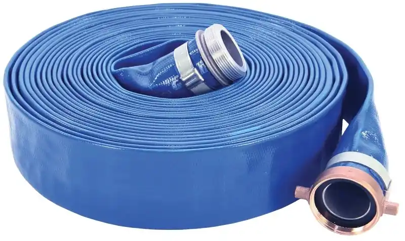 2" X 50‘ Lay-flat Pvc Discharge Hose Assembly, 80 Psi