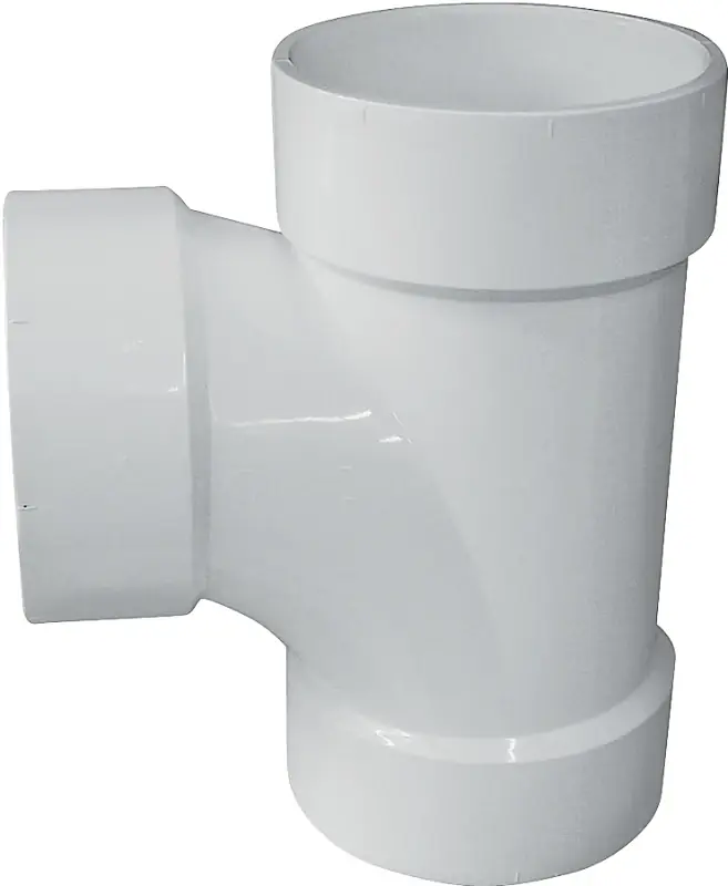 4 Inch Pvc Dwv Sanitary Tee, Model 192154l, Schedule 40, Hub Connection