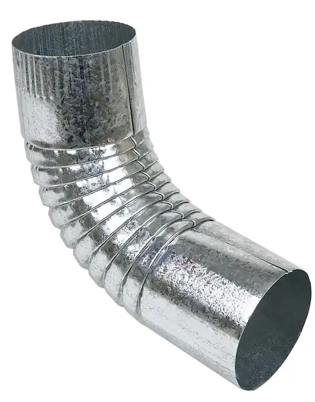 3 Inch Round 26 Gauge Galvanized Steel Elbow For Half-round Gutters