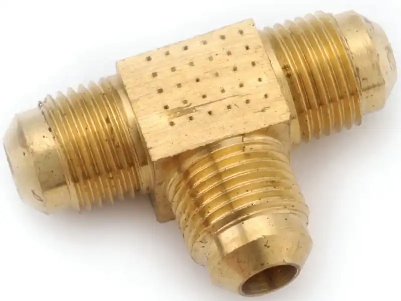 Pipe Fitting, Flare Tee, Brass, 1/2 In.