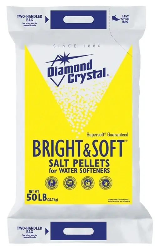 Diamond Crystal Bright & Soft Water Softener Salt Pellets 50 Lb Bag