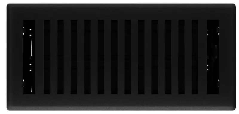 Montezuma Style Black Iron Floor Register - 4 X 10