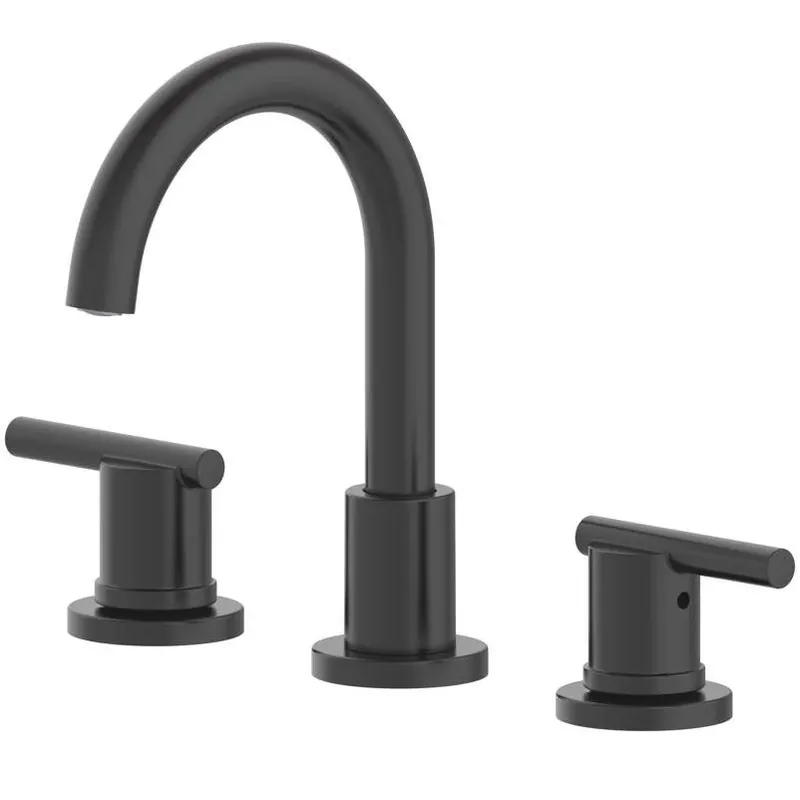 Oakbrook Alexis Matte Black Modern Widespread Bathroom Faucet – 8‑Inch High‑Arc Lever Design