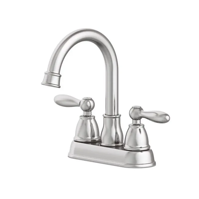 Oakbrook Collection Jennifer Brushed Nickel High‑Arc Centerset Bathroom Faucet – 4‑Inch Installation
