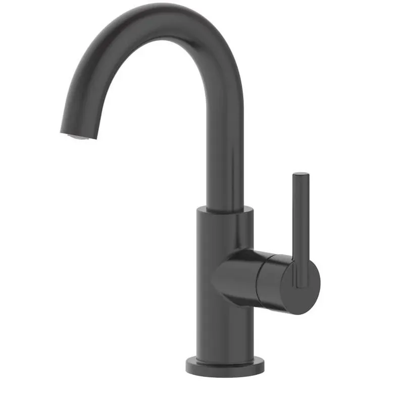 Matte Black Modern Single-Handle Bathroom Faucet – 4-Inch High-Arc By Oakbrook Collection