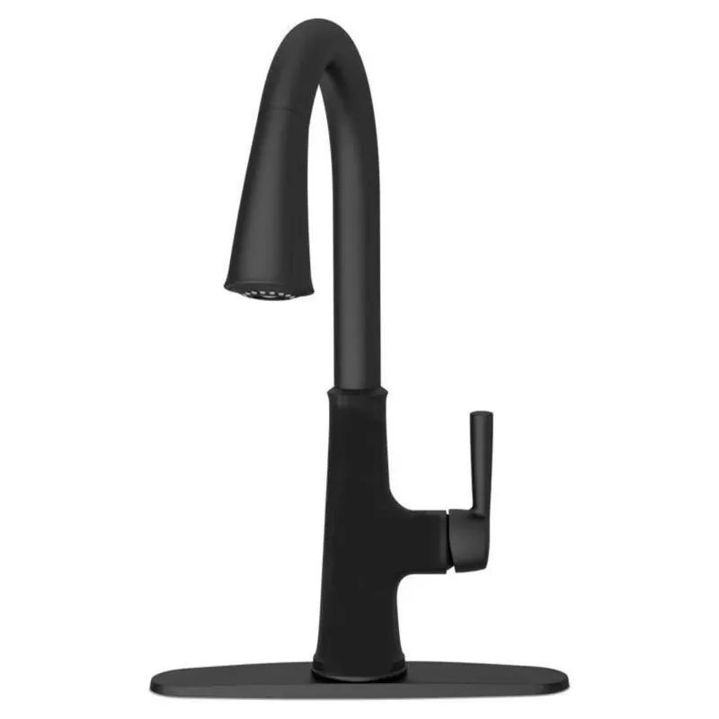 Oakbrook Vela Matte Black Single‑Handle Pull‑Down Kitchen Faucet