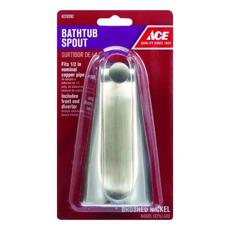 Brushed Nickel Bathtub Diverter Spout - Model Ace825-38bn