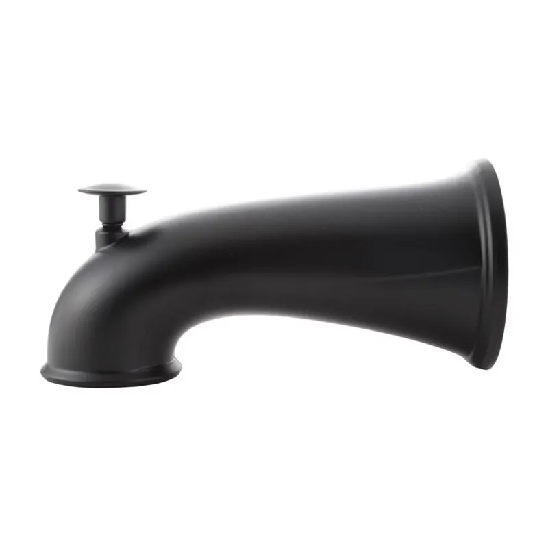 Tub Spout With Pull-Up Diverter, Matte Black, 6 In.